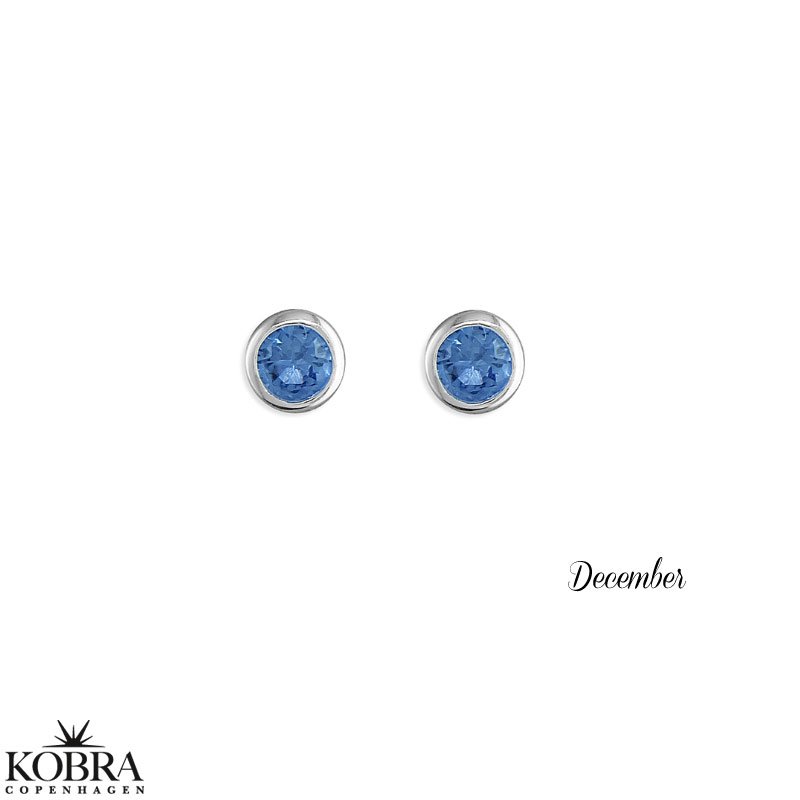 Birthstone silver earrings - find your month
