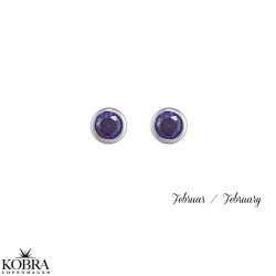 Birthstone silver earrings - find your month