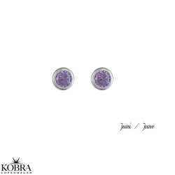 Birthstone silver earrings - find your month