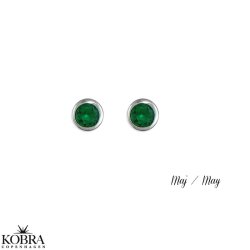 Birthstone silver earrings - find your month