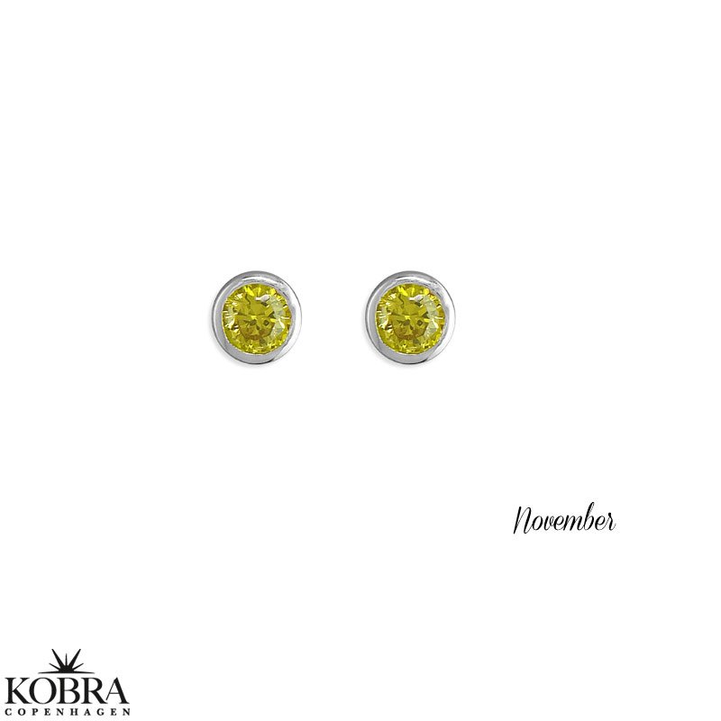 Birthstone silver earrings - find your month