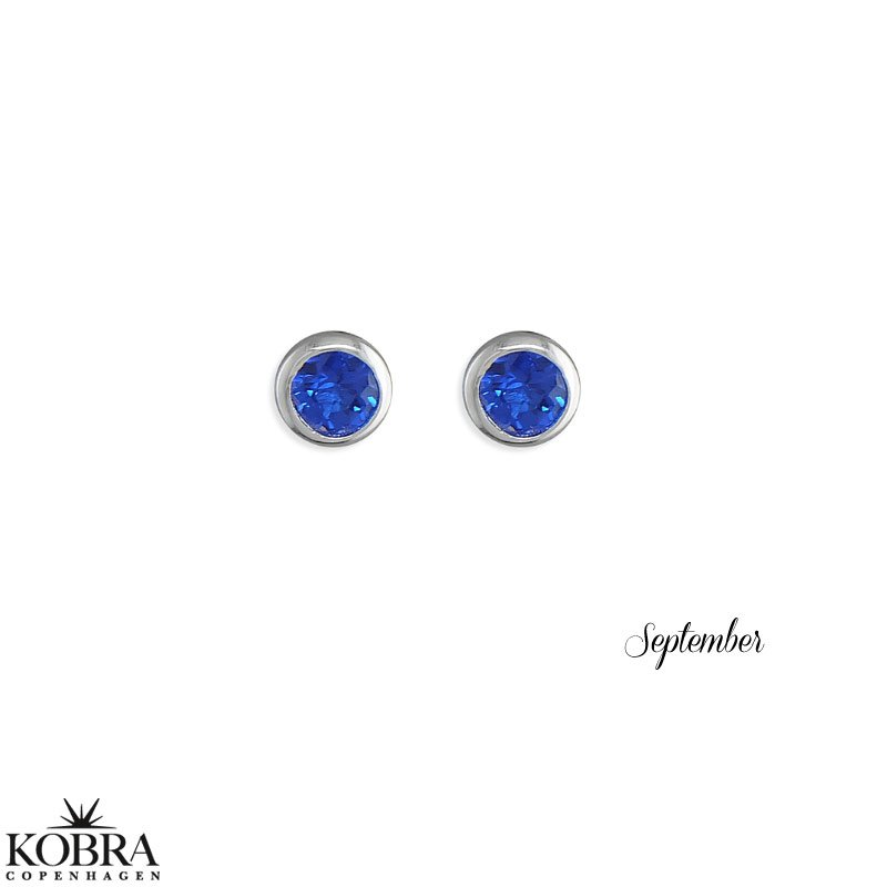 Birthstone silver earrings - find your month