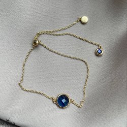 "Elegance" birthstone gold bracelet // find your personal stone