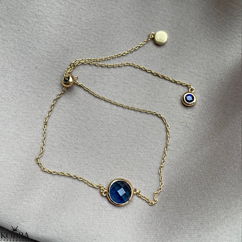 "Elegance" birthstone gold bracelet // find your personal stone