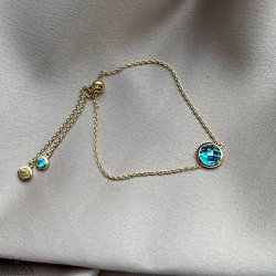 "Elegance" birthstone gold bracelet // find your personal stone