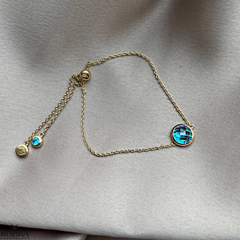 "Elegance" birthstone gold bracelet // find your personal stone