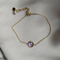 "Elegance" birthstone gold bracelet // find your personal stone