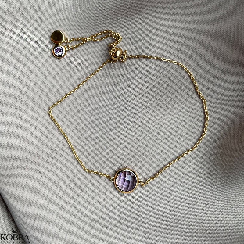 "Elegance" birthstone gold bracelet // find your personal stone