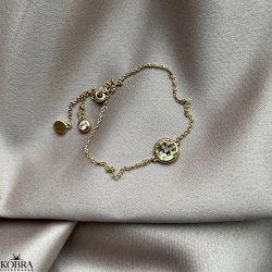 "Elegance" birthstone gold bracelet // find your personal stone