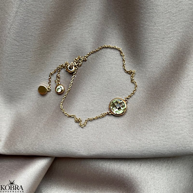 "Elegance" birthstone gold bracelet // find your personal stone