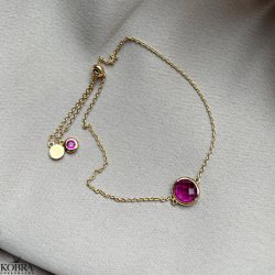 "Elegance" birthstone gold bracelet // find your personal stone