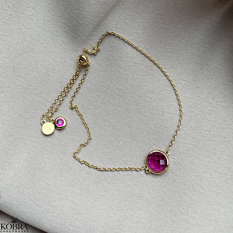 "Elegance" birthstone gold bracelet // find your personal stone