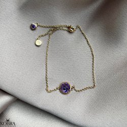 "Elegance" birthstone gold bracelet // find your personal stone