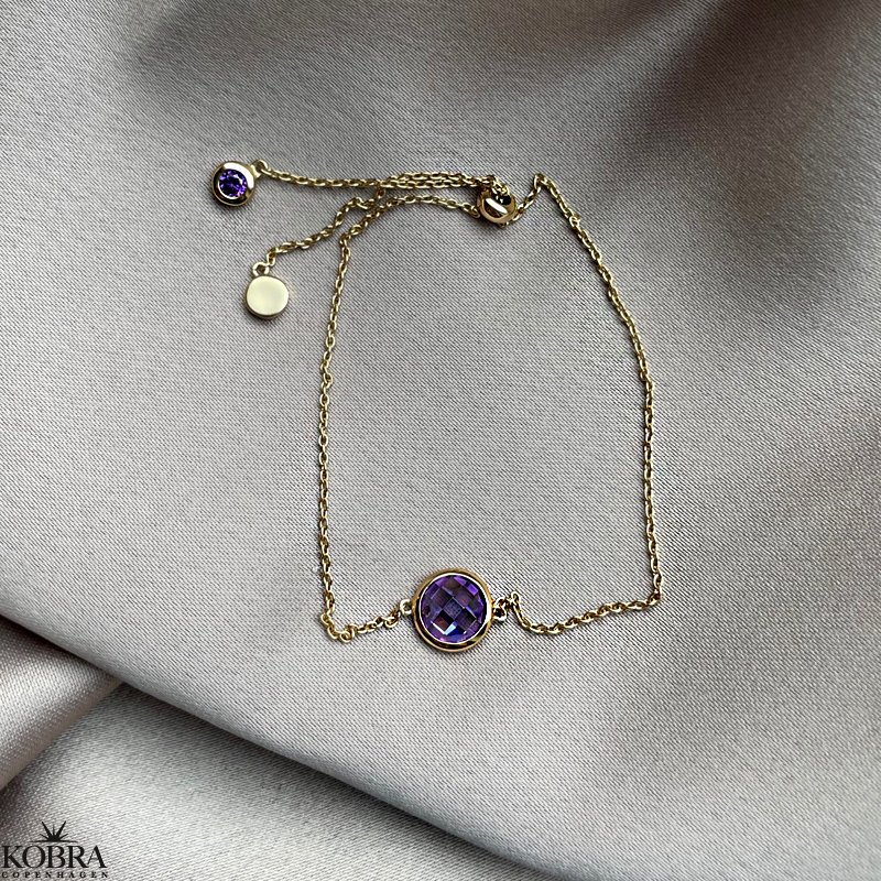 "Elegance" birthstone gold bracelet // find your personal stone