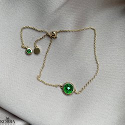 "Elegance" birthstone gold bracelet // find your personal stone