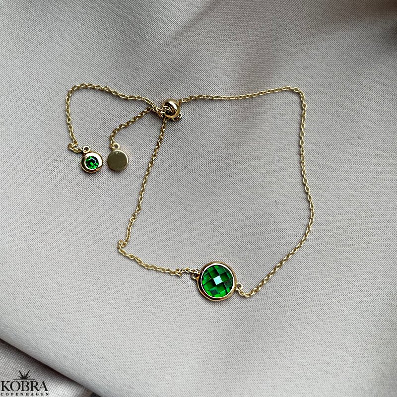 "Elegance" birthstone gold bracelet // find your personal stone