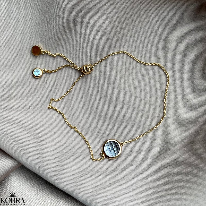 "Elegance" birthstone gold bracelet // find your personal stone