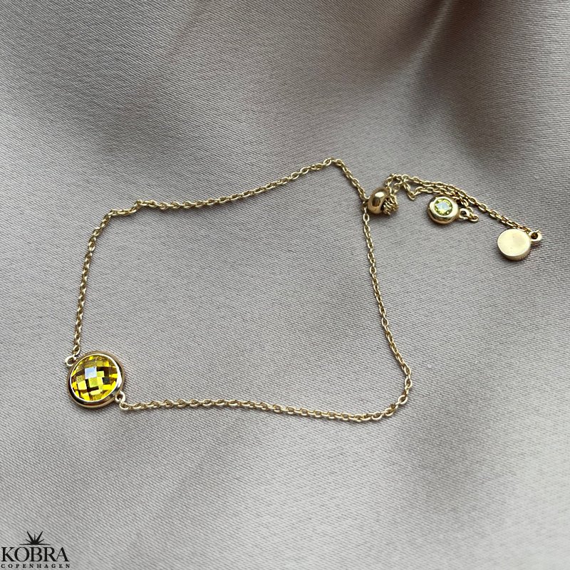 "Elegance" birthstone gold bracelet // find your personal stone