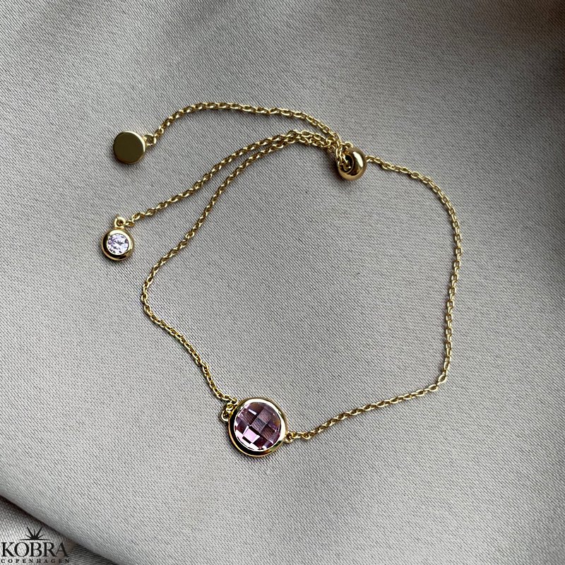 "Elegance" birthstone gold bracelet // find your personal stone