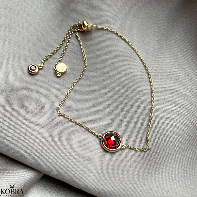 "Elegance" birthstone gold bracelet // find your personal stone