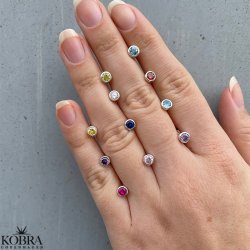 Birthstone silver earrings - find your month