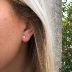 Birthstone silver earrings - find your month