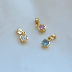 Birthstone charm in gold