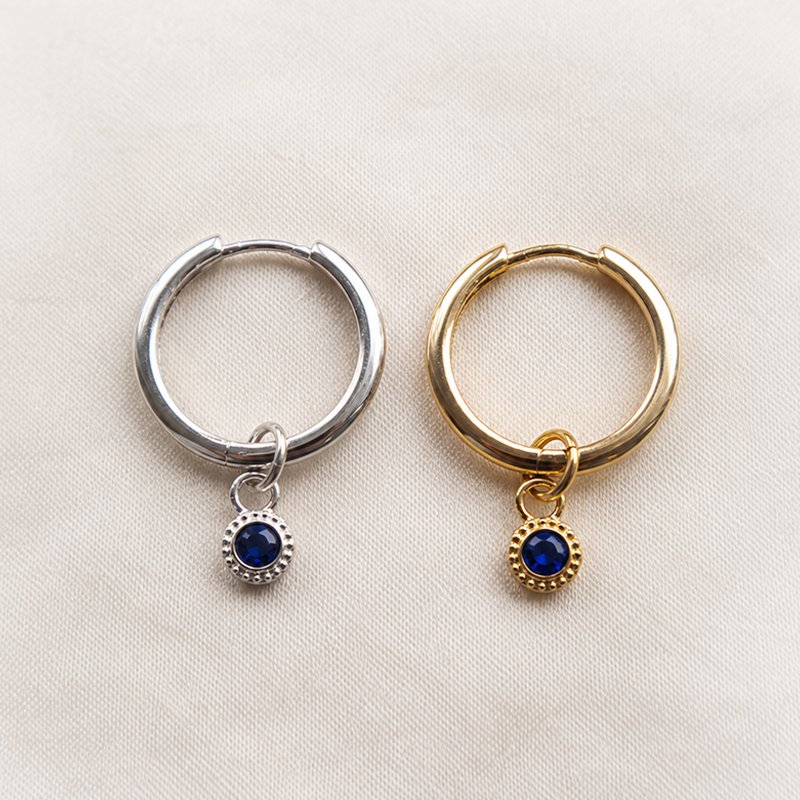 "Poise" Birthstone i s�lv eller forgyldt