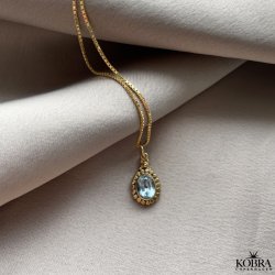 "Crystal" Gold-plated necklace with blue amethyst