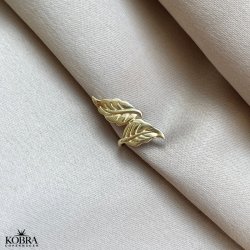 "Lavender" bladformet earcuff i forgyldt