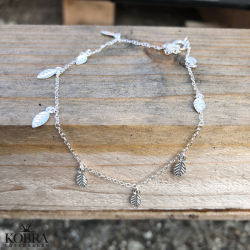 "Hoja" slv ankelkde med sm blad vedhng