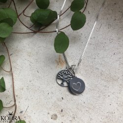 "Blaze" silver necklace with the tree of life and engraving
