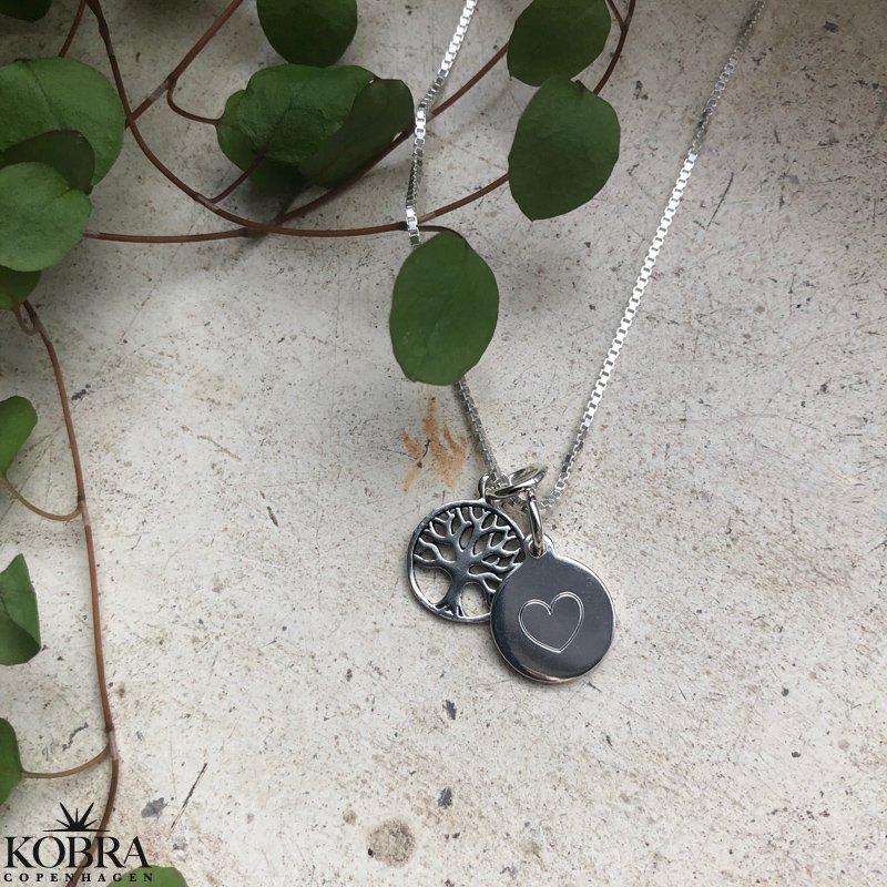 "Blaze" silver necklace with the tree of life and engraving