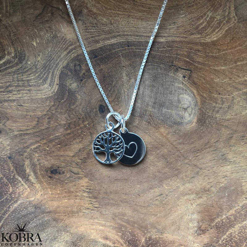 "Blaze" silver necklace with the tree of life and engraving