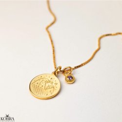 "Blazing star" zodiac necklace in 14 carat gold plated