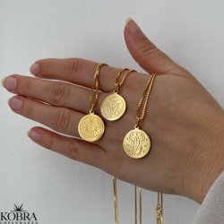 "Blazing star" zodiac necklace in 14 carat gold plated