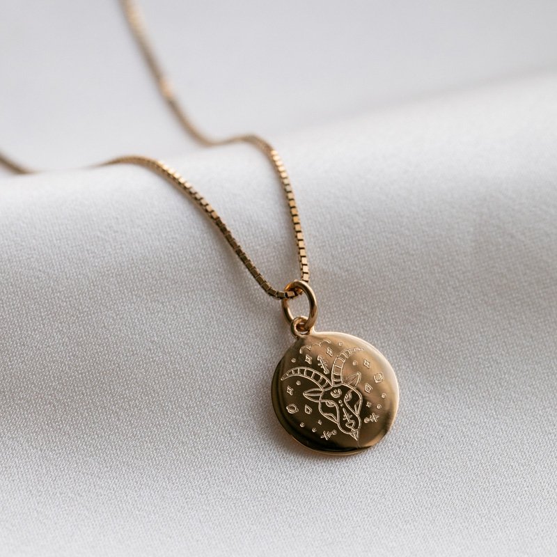 "Blazing star" zodiac necklace in 14 carat gold plated