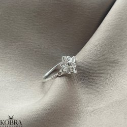 "Tully" slv blomsterring med sten