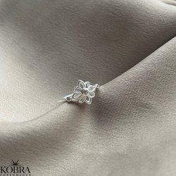 "Tully" slv blomsterring med sten