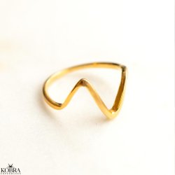 "Wave" 18 carat goldplated wavy ring