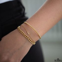 "Panzer" 18 karat forgyldt armbnd med brede led