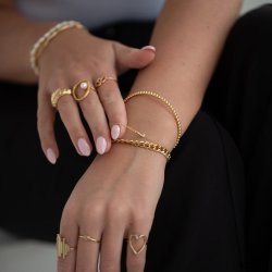 "Mellow" 18 carat gold plated bracelet with gold balls