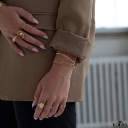 "Mellow" 18 carat gold plated bracelet with gold balls