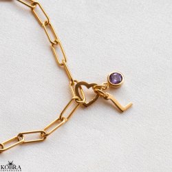 "Soho" 18 karat forgyldt hndlavet bogstav charm