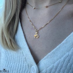 "Junie" guld halskde / choker med fine sm hjerter