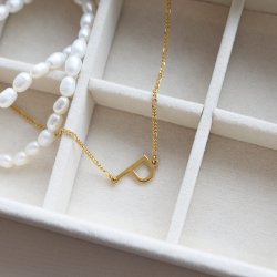 "Signature Letter" 18k forgyldt h�ndlavet halsk�de