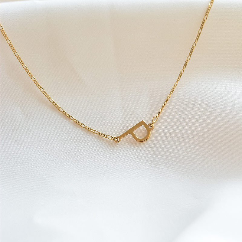 "Signature Letter" 18k forgyldt h�ndlavet halsk�de