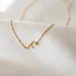"Signature Letter" 18k gold plated handmade necklace