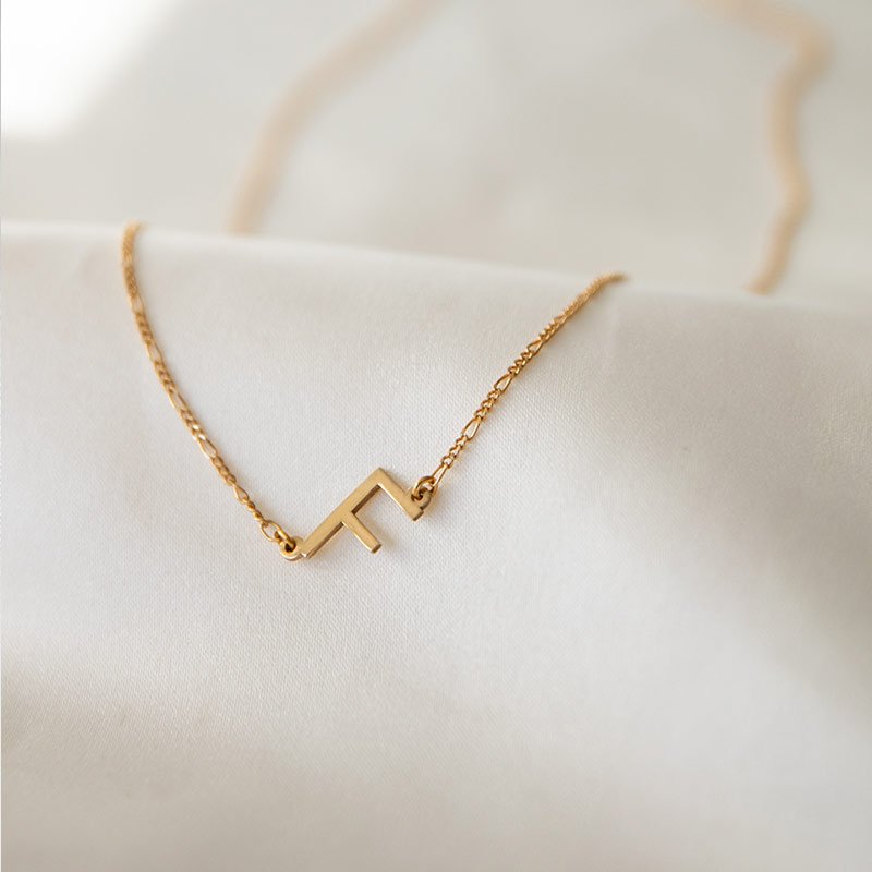 "Signature Letter" 18k gold plated handmade necklace