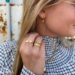 "Zoey" gold initial earrings with stones